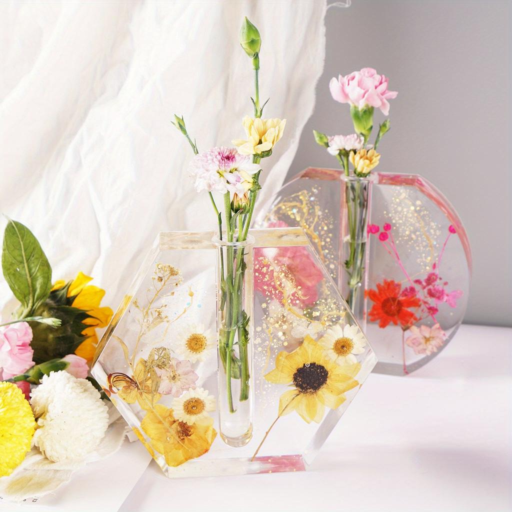 1pc Epoxy Resin Molds for Plant Propagation Station Flower Vase Silicone Molds for Resin Casting, Vase Mold for Flowers Preservation, Home Desk Decor
