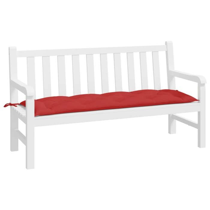 VidaXL Coussin de Banc de Jardin, Revêtement de Banc avec Jeux de Cordes, Coussin d'Extérieur Imperméable, Rouge 150x50x7 cm 361608