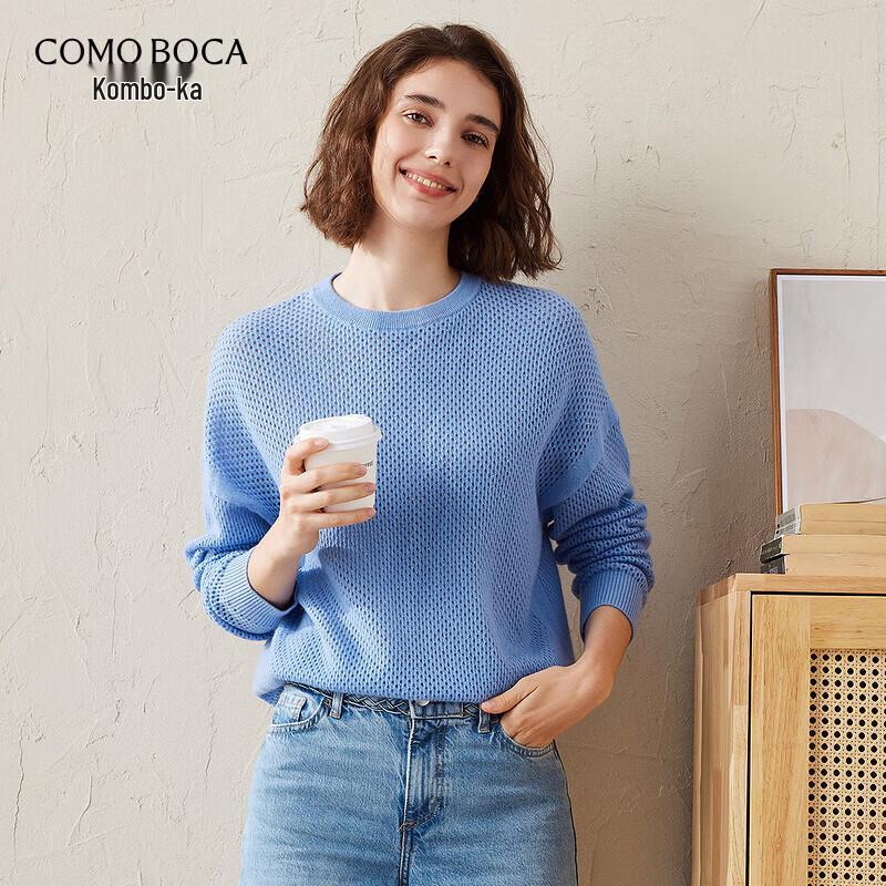 

Женский кашемировый свитер свободного кроя с круглым вырезом L