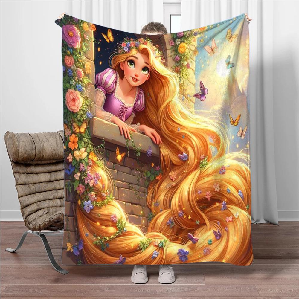 Kreslená Rapunzel Flanelová deka Dětská teplá měkká deka na pohovku postel Krycí deka Vhodná k narozeninám Suvenýry Dárky