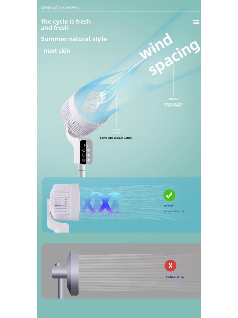 Camel 360° Vertical Household Fan with Remote Control and Timer