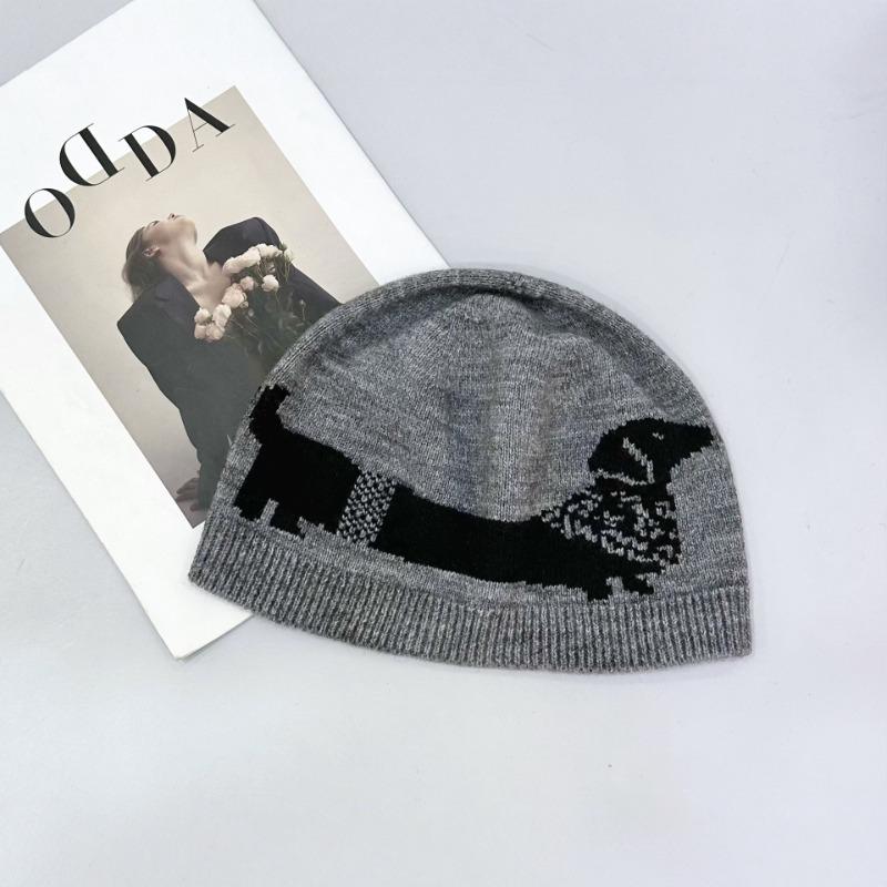 25 Early Autumn New Cold Hat Men's and Women's Jacquard Hat Knitted Hat Embroidered Sausage Puppy Trend Wool Hat