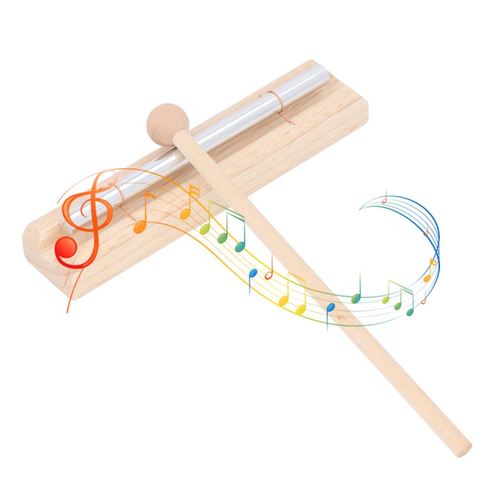 Meditationsglocke, Aluminium und Buchenholz, Energieglocke, Handglocke mit Schlägel für den Unterricht