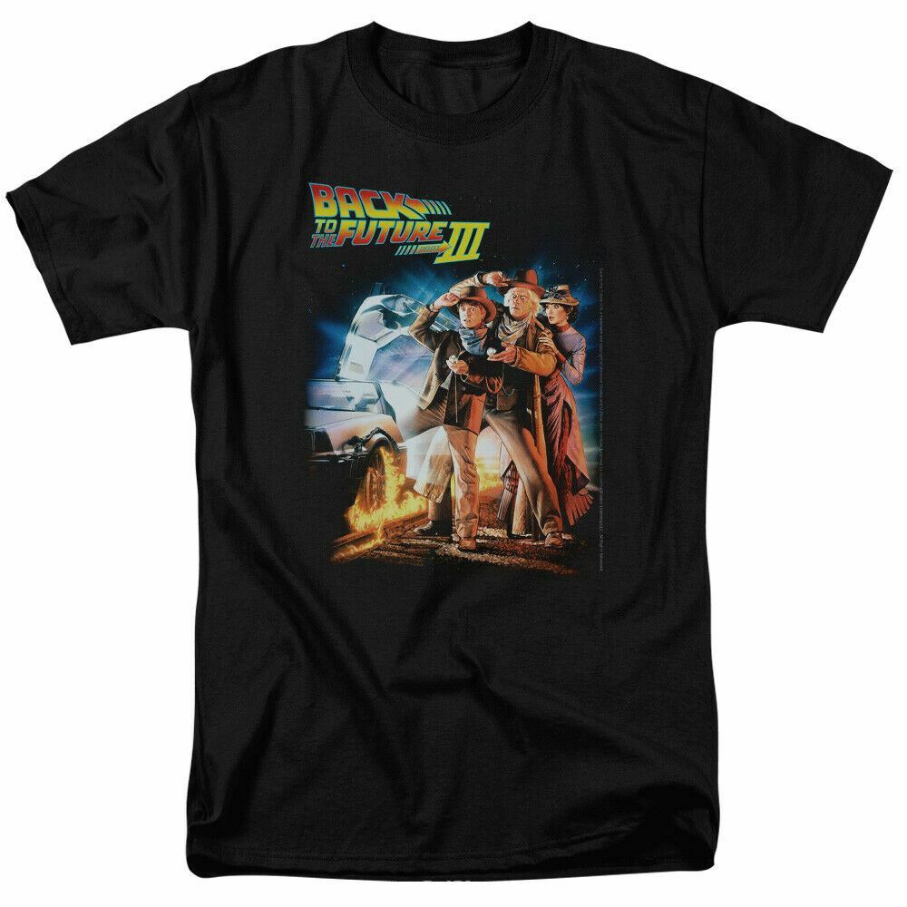 Back to the Future Poster T Shirt Mens Licensed Retro Movie Tee Black S