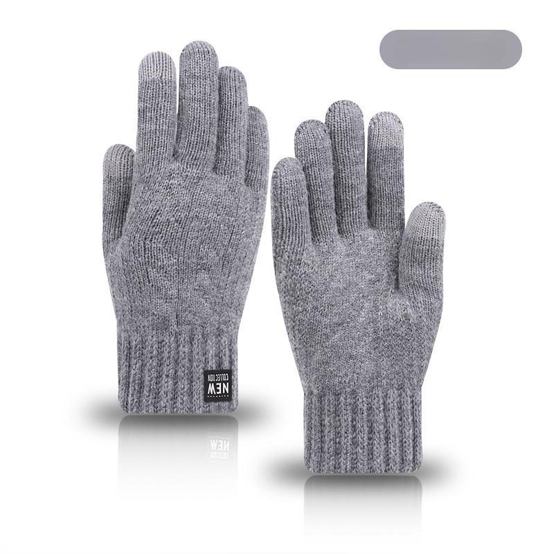 Gloves Winter Men Double Layer Fleece Lined Thick Driving Riding Cold Proof Thermal Knit Touchscreen Gloves Women
