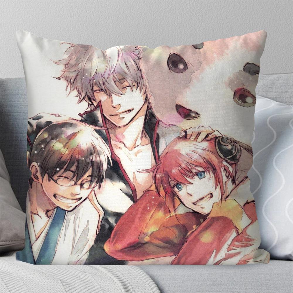 1pc Gintama Animation Pillow Case Square Pillow Bedroom Sofa Leisure Comfort Cushion Car Living Room Home Decoration 40X40