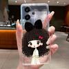 For Realme GT 6/6T/Neo6/Neo6 SE Bumper Soft Silicone TPU Clear Casing Fashion Cartoon Rabbit Painted Anti-fall Soft Cover
