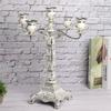 European Vintage Home Candelabra Embossed Candle Holder Dinner Table Wedding Ornaments