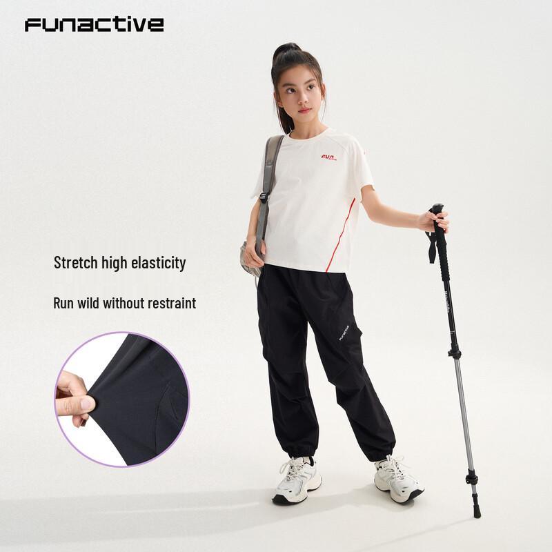 

FUN ACTIVE Girls Lightweight Jogger Cargo Outdoor Waterproof Pants 130