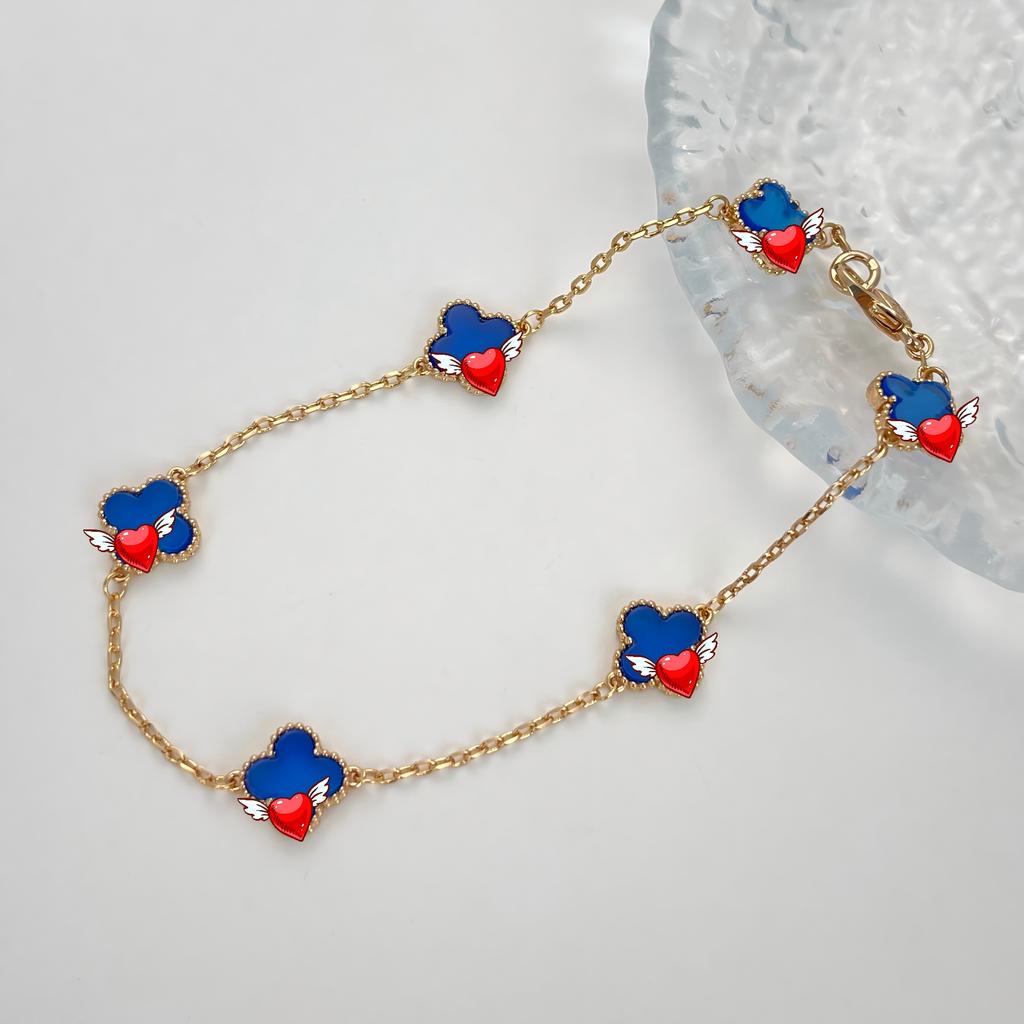 Original S925 Sterling Silver 18K Gold Plated Four-Leaf Clover Bracelet Six-flower Can Request Van the Catalog Cleef From Seller