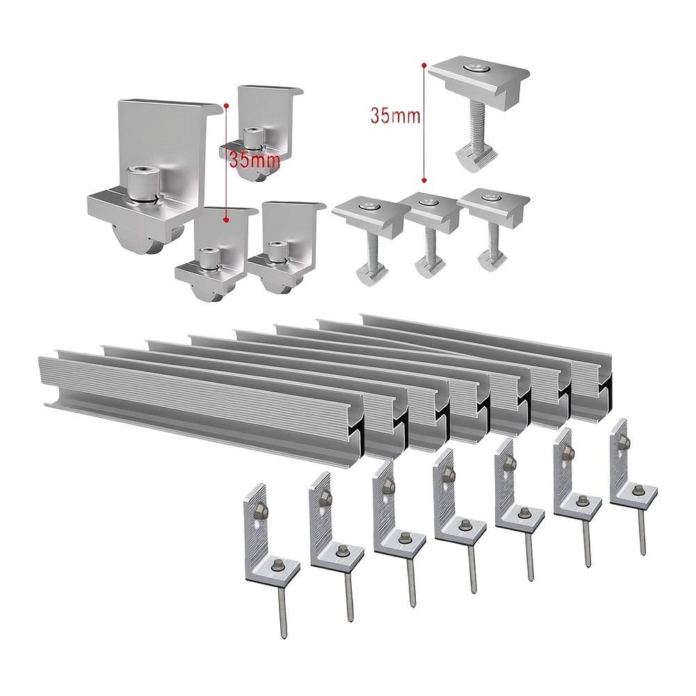 200mm *56mm*30mm Alu Mounting Rail Bracket Rail For Flat Roof Metal Roof