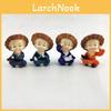 4pcs Cute Straw Hat Little Monk Mini Ornament Set For Collectors Display And Gift