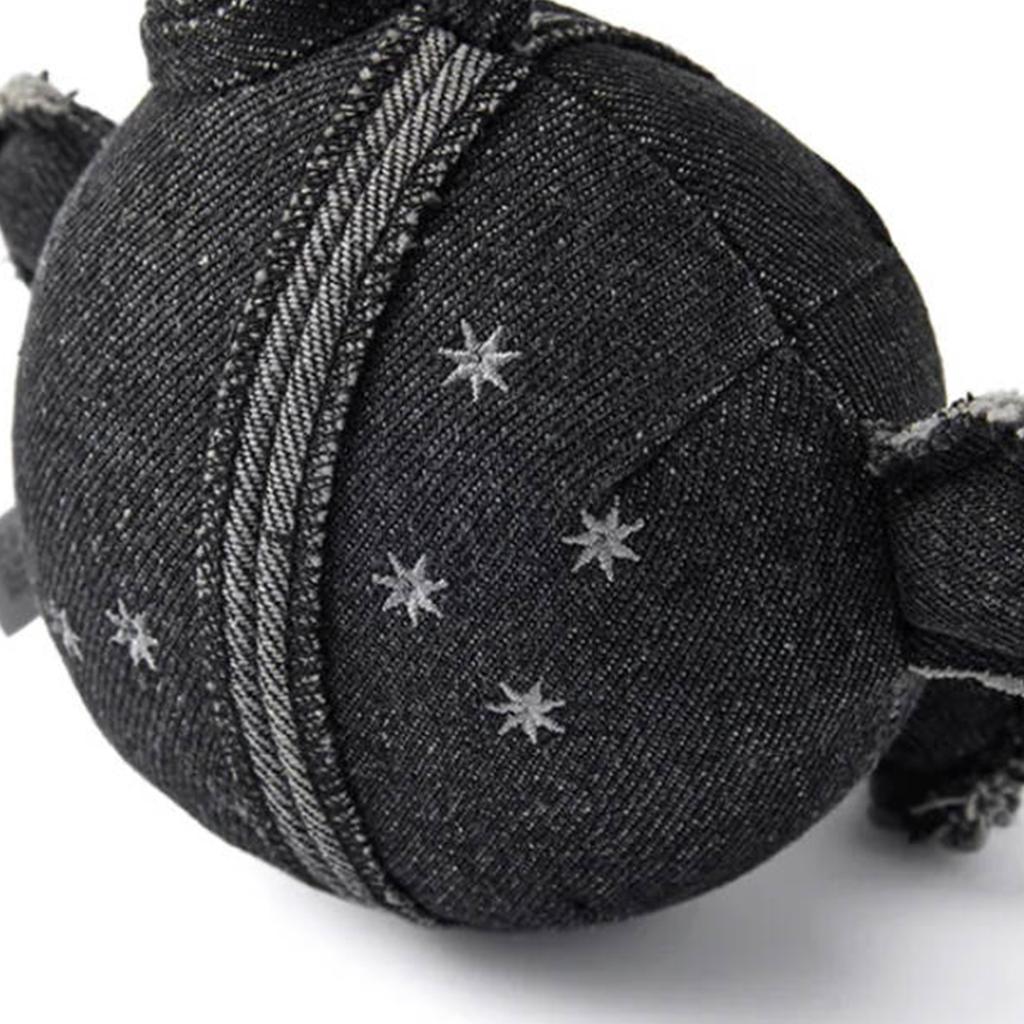 Plush Keychain Soft Fabric Zipper Design Round Shape Embroidered Pattern Portable Bag Charm for Everyday Use