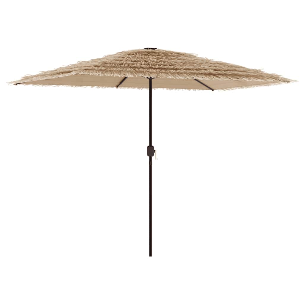 Brown Sun Umbrella with Steel Pole 300 X 200 X 250 Cm