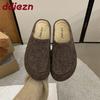 Fashion Winter Warm Ladies Flats Slippers Fur Shoes Casual Outdoor Indoor Fashion Furry Women Slippers Mules Female Slides Shoes