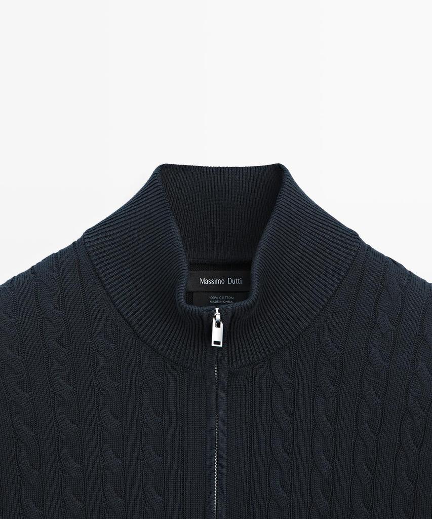 Masimodutti Zipper Detail Turtleneck Knit Sweater