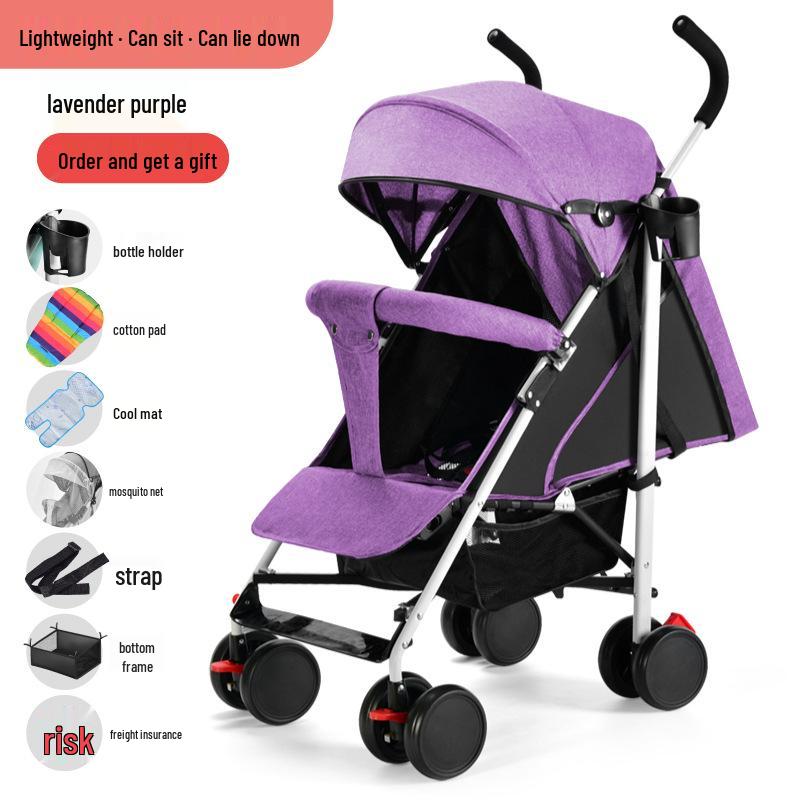 Lightweight Folding Baby and Toddler Umbrella Stroller with Recline Feature
