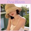 Paper Straw Wide Brim Sun Hat For Women Summer Beach Uv Protection Casual Travel