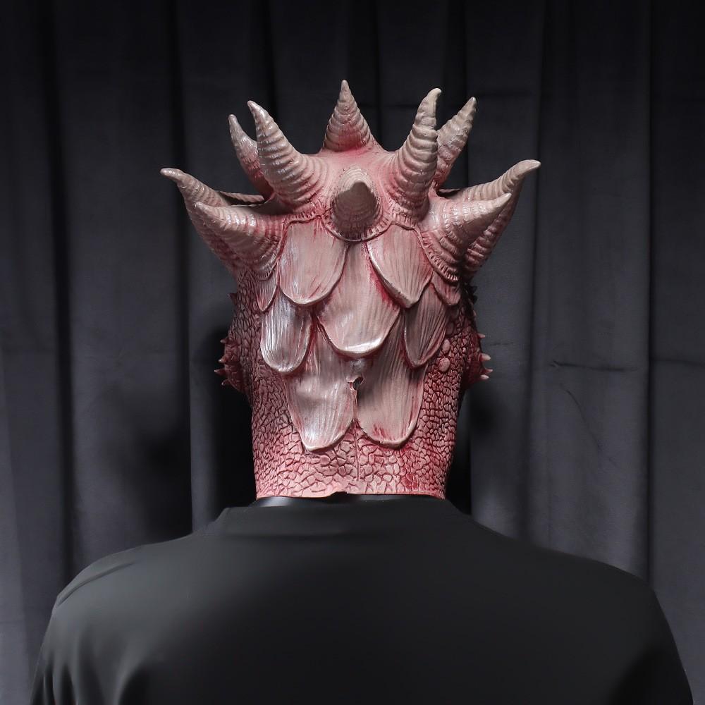 Flame Dragon Head Cover, Party Latex Mask