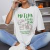 Matcha Lover Club Vintage T-Shirts für Damen Süßes Teeliebhaber T-Shirt Kurzarm Locker Retro Foodie T-Shirt Unisex Oberteile Geschenk Oberteile