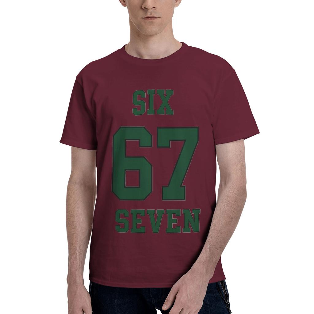 Custom Male Six Seven 67 T Shirt Short Sleeve Cotton Tshirts Casual Tees Loose Fit