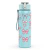 1PC Pink Bow Knot Stacked Decor Pattern Print 750ml Color Plastic Sports Water Bottle Leakproof Flip Straw Lid Suitable for Sports Office Home Use