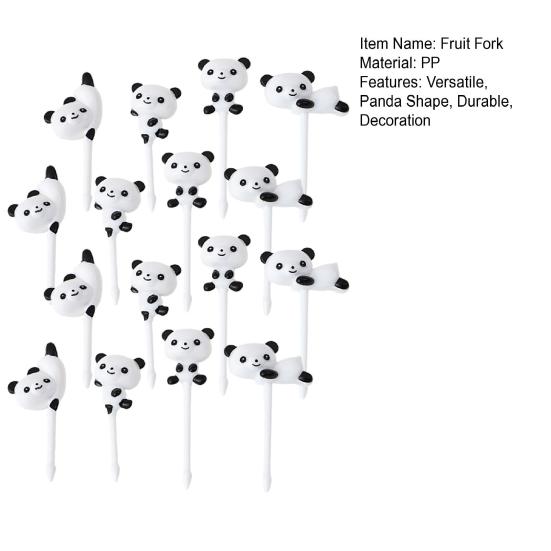 16Pcs Fruit Fork Easy To Clean Cute Panda Shape Food Dessert Picks Food-grade Bento Picks for Children