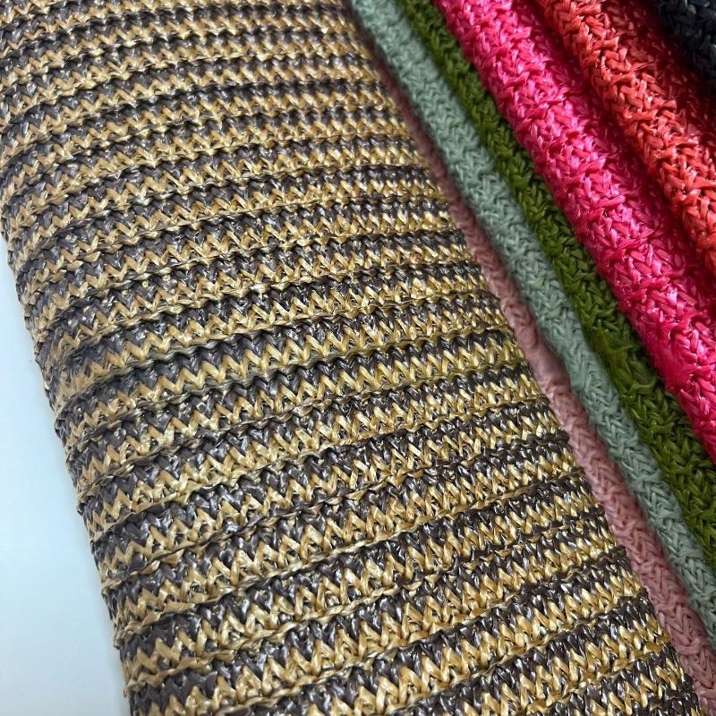 1 Yard PP Raffia Woven Fabric Breathable Eco-Friendly PP Straw Hand Knit Material Handmade DIY Beach Straw Hand Bag Material