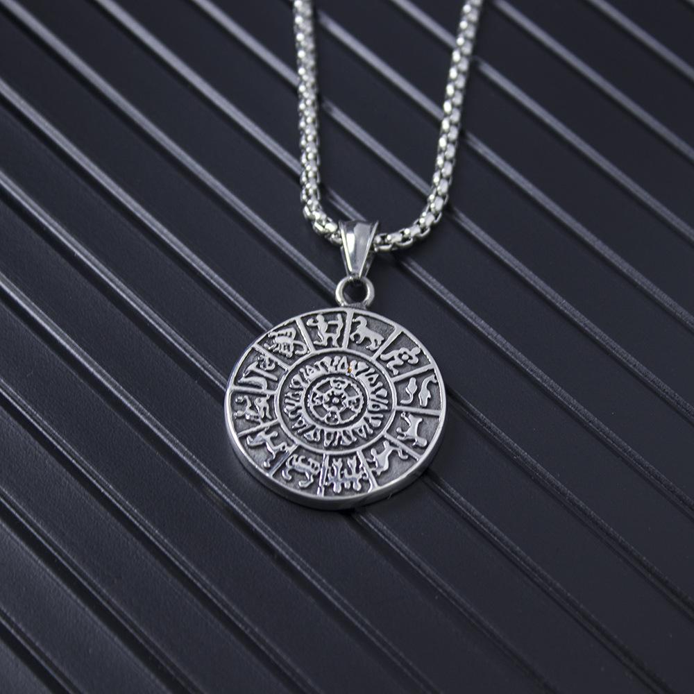 Viking Guardian Totem Pendant Men'S Nordic Necklace Personality Runavin Religious Vintage Pendant Accessories