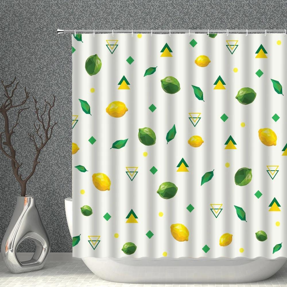 Colour Cartoon Shower Curtain White Print Waterproof Polyester Cloth Bath Curtains With Hooks Multi-size Bathroom Screen Decor