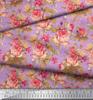 Soimoi Japan Crepe Satin Stoff Sjekk, Blader & Rose Blomstertrykk Sy Stoff meter 42 tommer