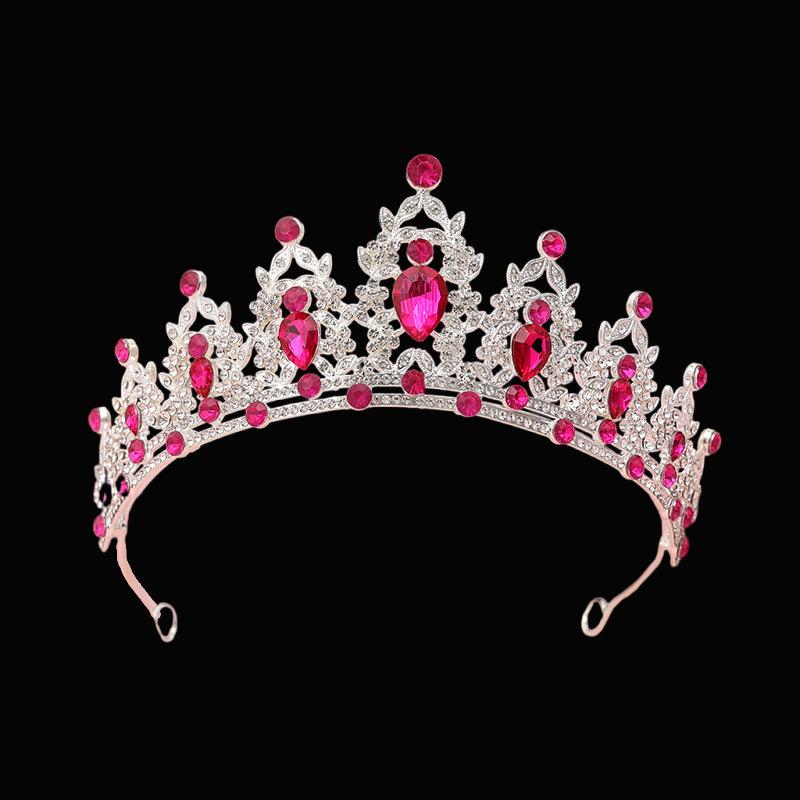 Wedding and Birthday Headband Leaf Inlaid with Rhinestone Crystals Colorful Princess Bridal Accessories