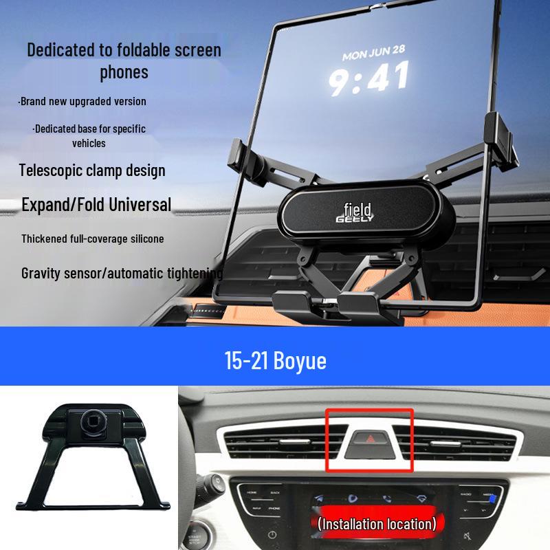 Custom Foldable Phone Holder for Geely Models: Emgrand, Boyue, Vision X1/X6, Jiaji, Binyue, Xingyue L, Xingyuan