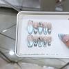 Hand-woven Armor Spring and Summer New Blue Sea Light Zircon Blue Cat Eye High-end Nail Art Patch