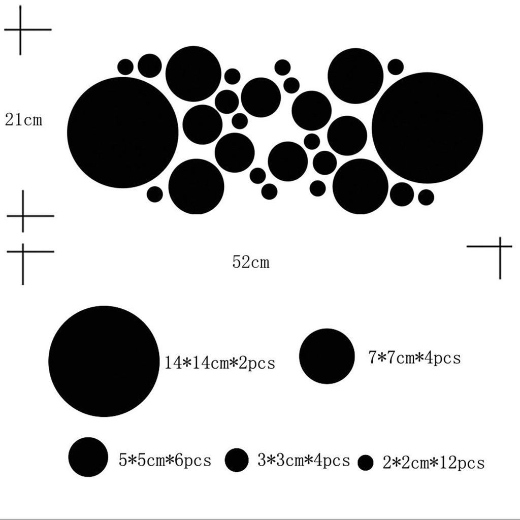 26 st 3D Akryl Spegel Väggdekor, rund spegel, DIY Sovrum, Badrum och TV Bakgrund Rumsdekor Väggdekoration