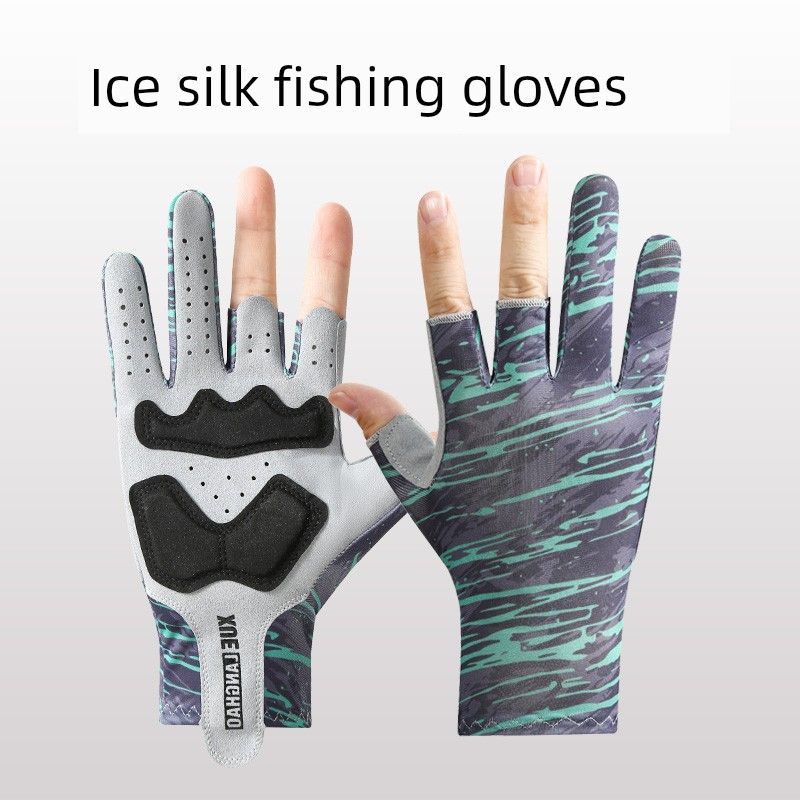 

Gloves Sun Protection Quick-Drying Summer Thin Anti-Slip Rock Thorn Dew Three-Finger Special Fly Knock Catch Fish Anti-Fishing Sea Fishing Lure Striped green M
