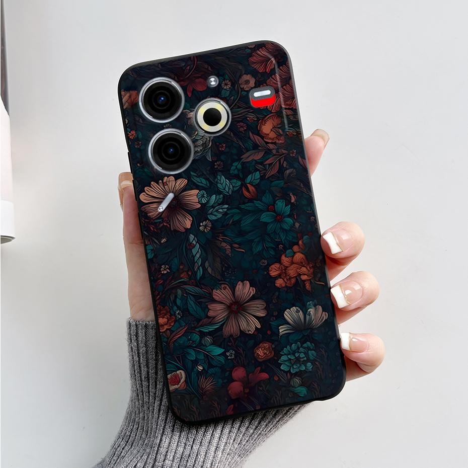 6.78" For Tecno Pova 6 Neo Case Pova6 Neo Back Cover Stylish Pattern Black Silicone Soft Phone Cases For Tecno Pova 6 Neo Fundas