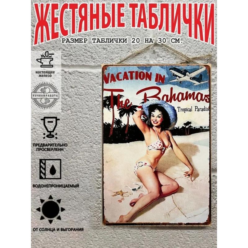 Pin-Up Girl Metal Sign, Retro Wall Art Decor