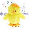 Talking Singing Duck Toy Repeats What You Say Walking Duckling Electric Interactive Animated Toy Speaking Plush Buddy Gifts for Toddlers, Yellow, 8''