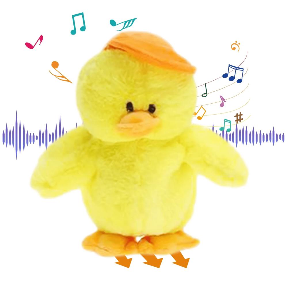 Talking Singing Duck Toy Repeats What You Say Walking Duckling Electric Interactive Animated Toy Speaking Plush Buddy Gifts for Toddlers, Yellow, 8''