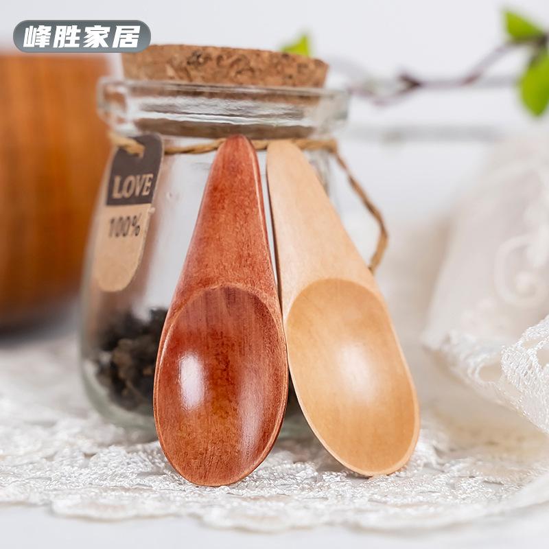 Mini Natural Wooden Cooking Tools Scoop Tea Honey Coffee Condiment Salt Sugar Spoon Household Kitchen Gadgets Spoons