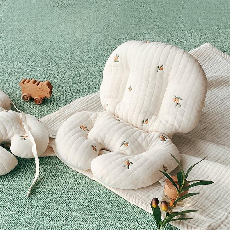 

Pure cotton breathable baby meal chair cushion baby stroller four seasons mat children s thickened seat cushion