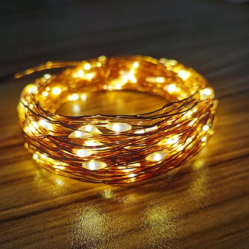 5 Meters USB String Lights Christmas Decoration Wedding Party LED Holiday Lights Outdoor Warm White USB Copper Wire Lights