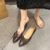 Damen Flats Frühling Neu Spitzschuh Flache Mündung Metallschnalle Weiche Sohle Rutschfest Verschleißfest Einzelne Schuhe