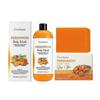 Kit Sabonete Líquido de Caqui + Barra de Sabonete de Caqui para Controle de Odor Corporal, Sabonete Corporal Purificante Desodorizante para Eliminar Odores, Clareamento da Pele