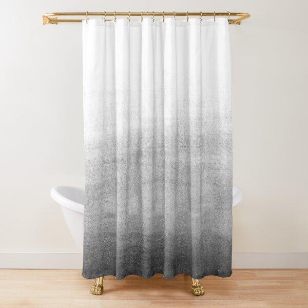 Gradient White And Black Minimal Shower Curtain Polyester Waterproof Modern Bathroom Curtains Machine Wash Bath Hooks