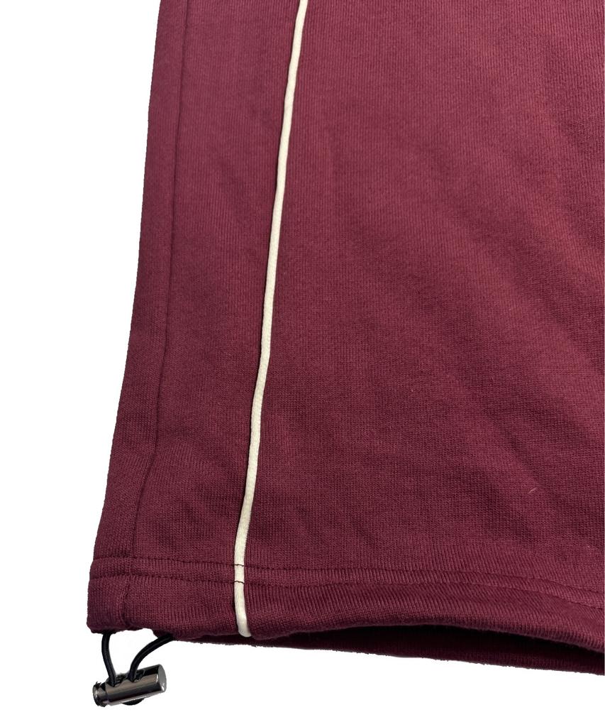 Aseuteleuwoldeu Symbol Logo Two-Tuck Cotton Track Pants (Burgundy)