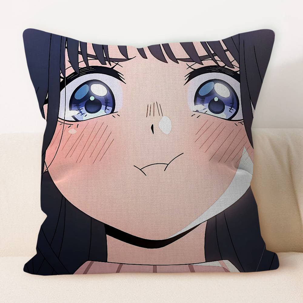 New K-Kaoruko Waguri Pillow Covers Cartoon Sofa Decorative Home Double-sided Printing Short Plush Cute Cushion Cover
