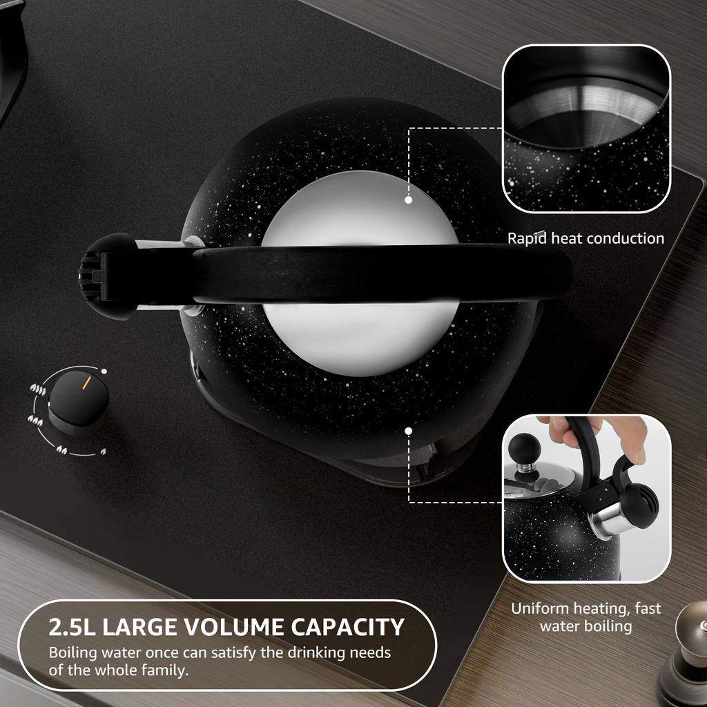2.5L/3L Whistling Kettle Stainless Steel Teapot Stove Top Tea Kettle Large-capacity Water Kettles for Gas Stove Electric furnace