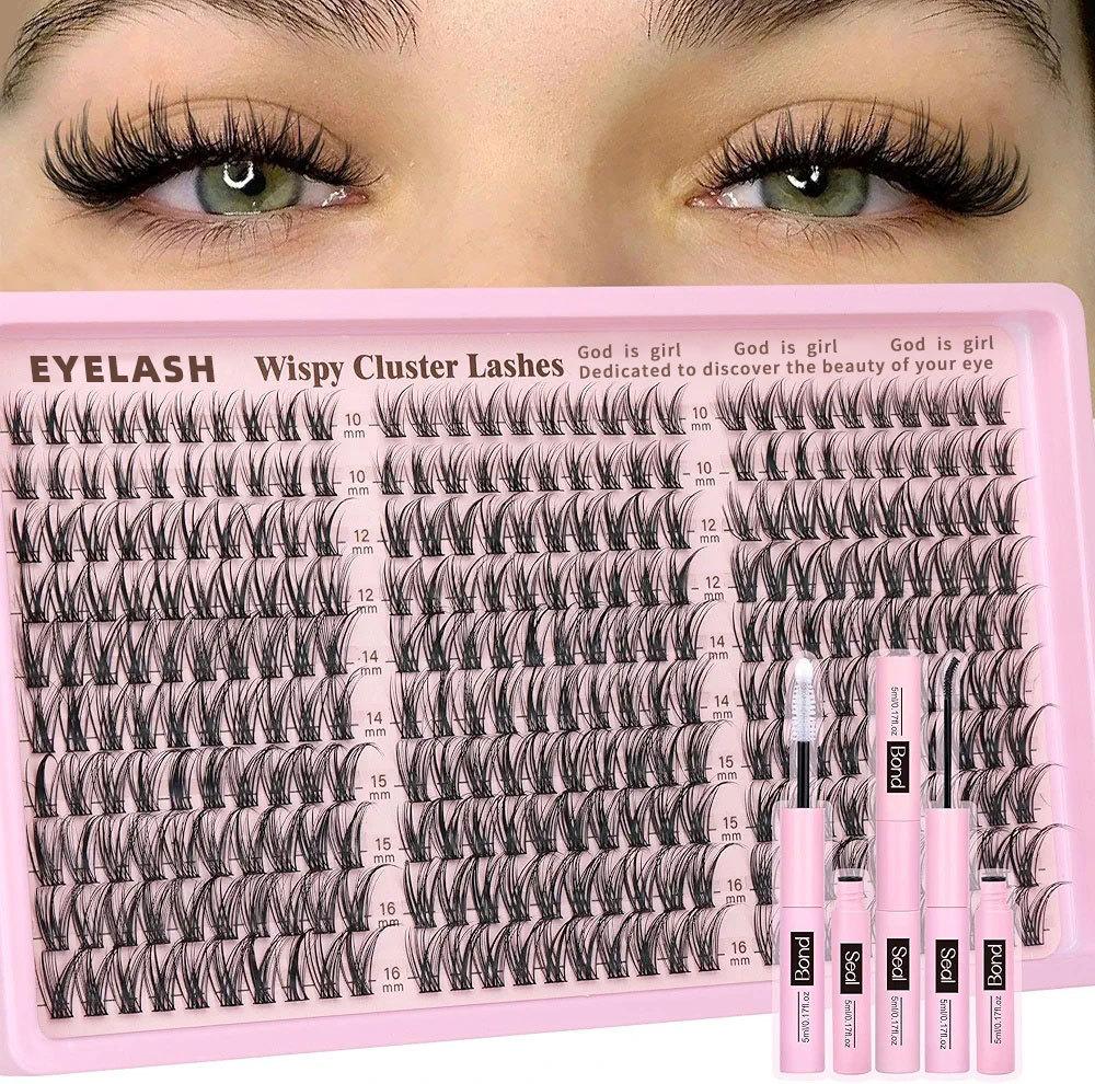 Large Capacity Self-Grafting False Eyelashes 10-16Mm Mixed Single Cluster Diy Extension Eyelash Set
